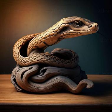 3D model Dendrelaphis bifrenalis (STL)